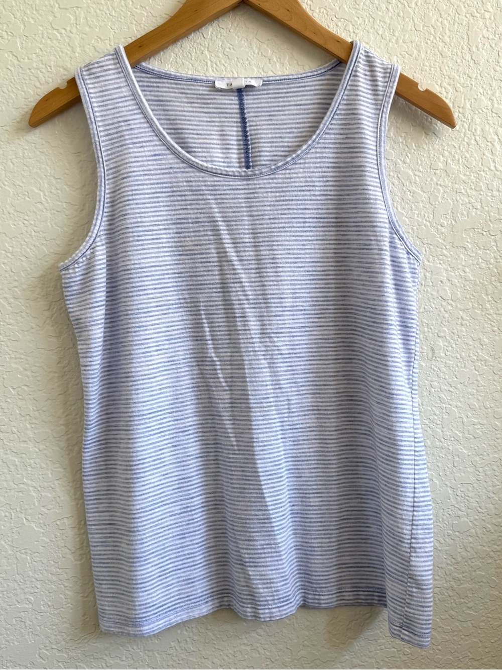 Talbots Sleeveless Striped Tank Top - Light Blue & White Size S